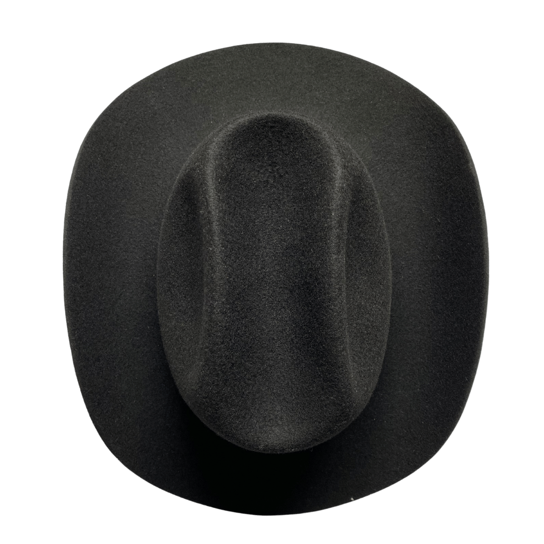 Rodeo - schwarzer Western Hut für Frauen - premium Woolfilz Cattleman Hut für Frauen - Nimanita Hats & Accessoires - Hüte für Frauen - Hut von oben