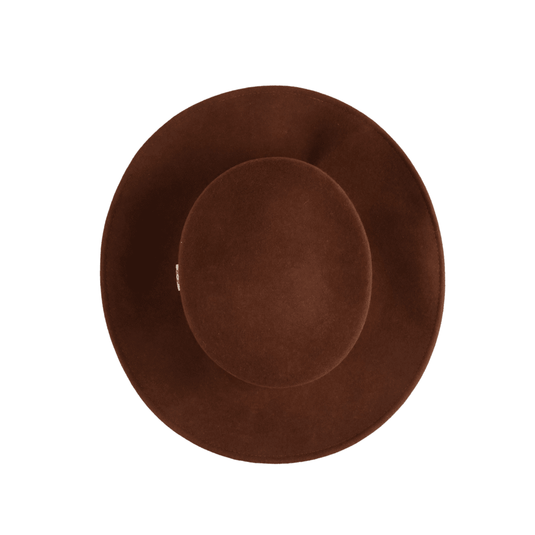 Brauner Boater Damenhut | Boater Hut für Frauen aus 100% Wolle in der Farbe Cacao | Boho Stile _ Nimanita Hats & Accessoires - Hüte für Frauen